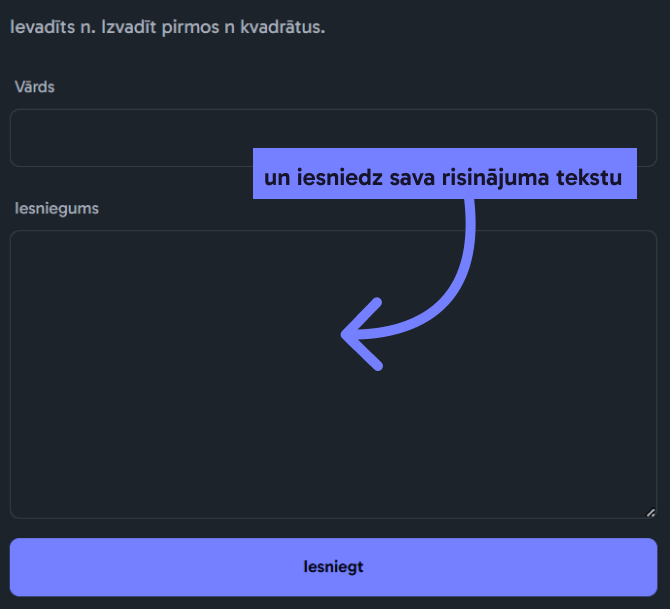 Iesniegt Evaluauto uzdevumu